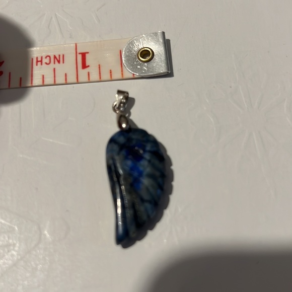 Natural Stone Lapis Lazuli Wing Shape Gemstone Pendant - Picture 6 of 6